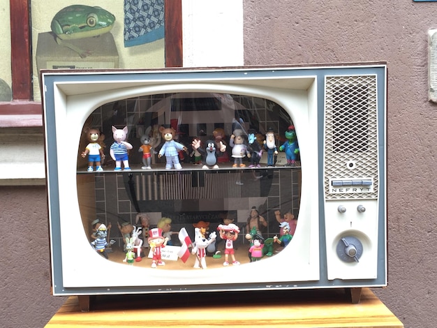 Close-up of funny toy figures