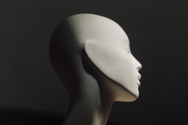 close up of head in darkroom