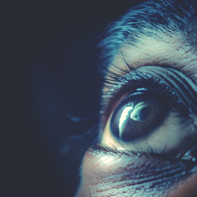 close-up of human eye