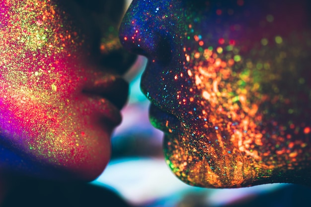 close-up of multi colored light