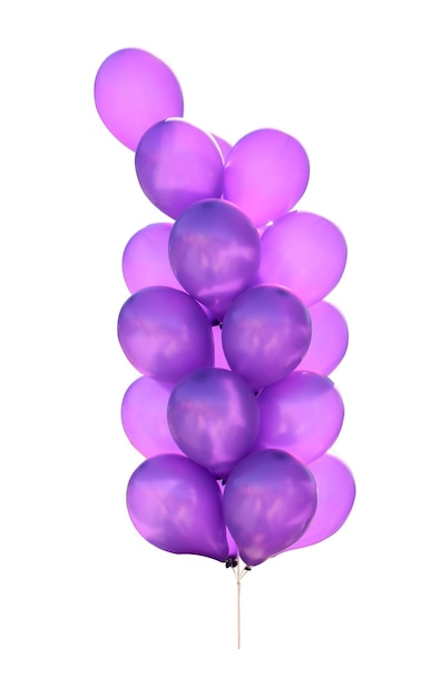 Close-up of purple balloons against white background