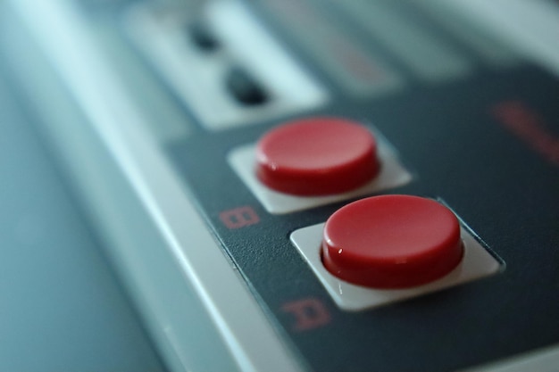 Close-up of red push buttons