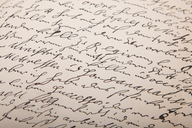 Closeup of an old handwriting vintage letter Handwriting Seamless vector background