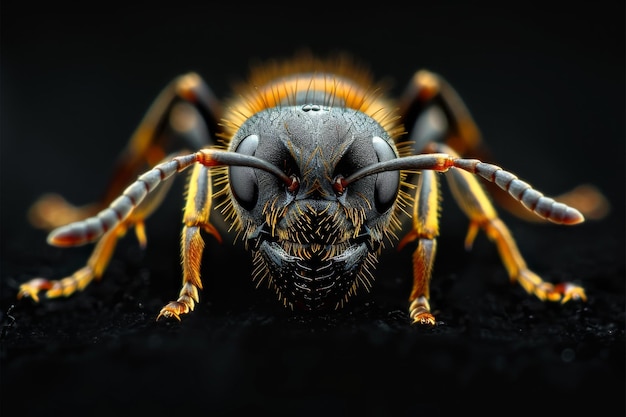 closeup portrait of a bee