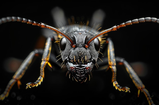 closeup portrait of an ant