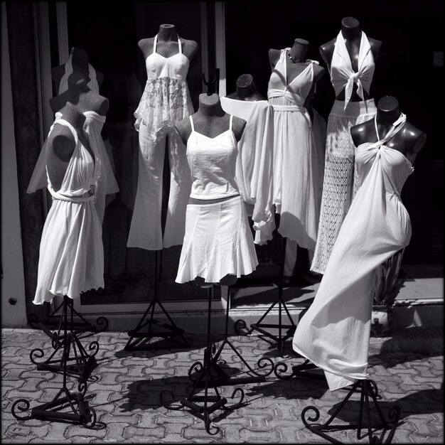 cloths displayed outside store for sale