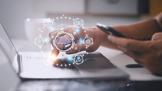Cloud computing is a type of technology that allows you to store Storage of information Concept of networking and internet service