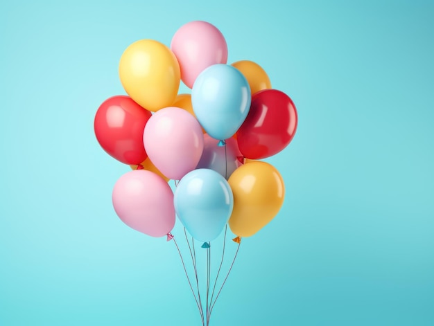 colorful balloons on solid background