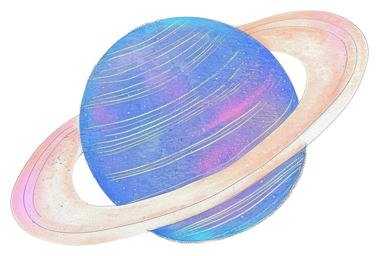 Fotografie colorful planet with pastel rings