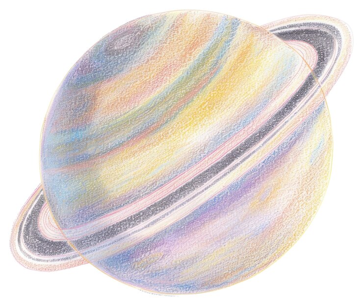 Fotografie colorful saturn ringed planet illustration