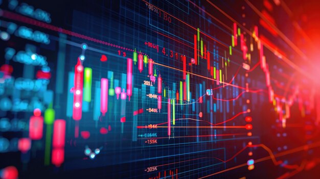 Colorful Trading Graph AI Generated