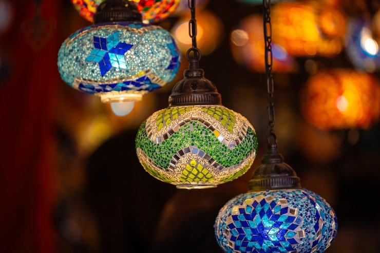 Fotografie colourful turkish light on display for home and office interiors