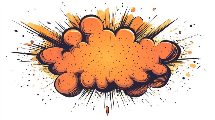 Comic Book Explosion Orange Smoke Action Sound Effect