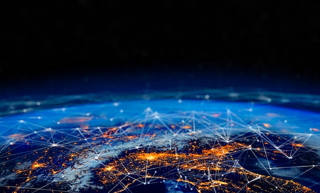 Communication technology for internet business Global elements of this image furnished by nasa