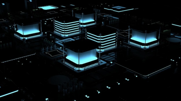 Components of quantum computer parts next generation computer technology concept