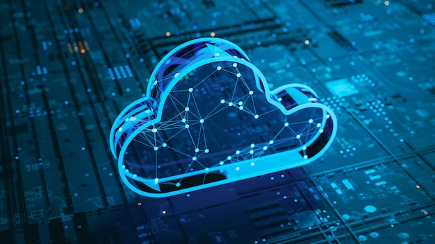 concept representing the idea of cloud computing 3d rendering