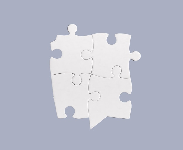 connected puzzle pieces joined jigsaw synergy concept