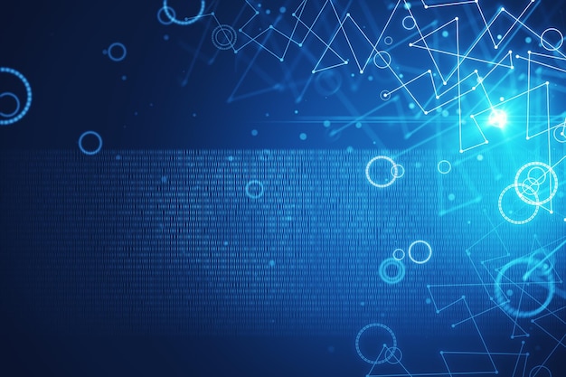 Creative digital texture with lines and binary code Technology and innovation concept 3D Rendering