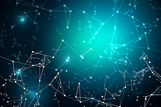 creative glowing polygonal backdrop with connections 3d rendering