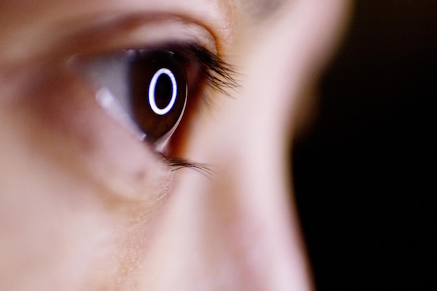 cropped eye of person