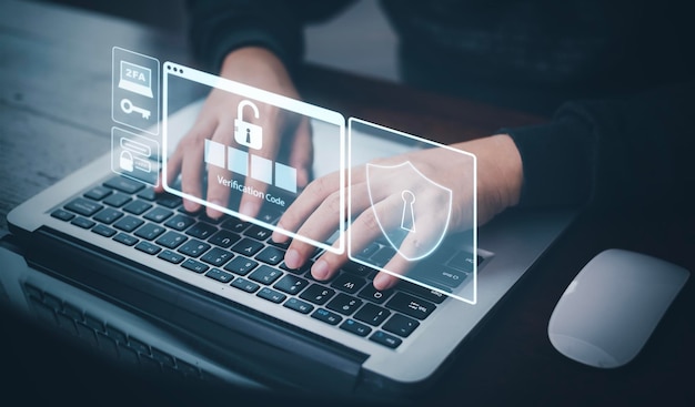 Cyber security and Security password login online concept Hands typing and entering username and password of social media log in with smartphone to an online bank account data protection hacker
