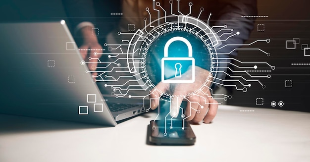 Cyber security network Data protection concept