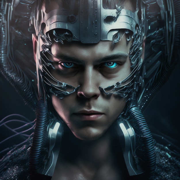 Cyberpunk aesthetic portrait concept