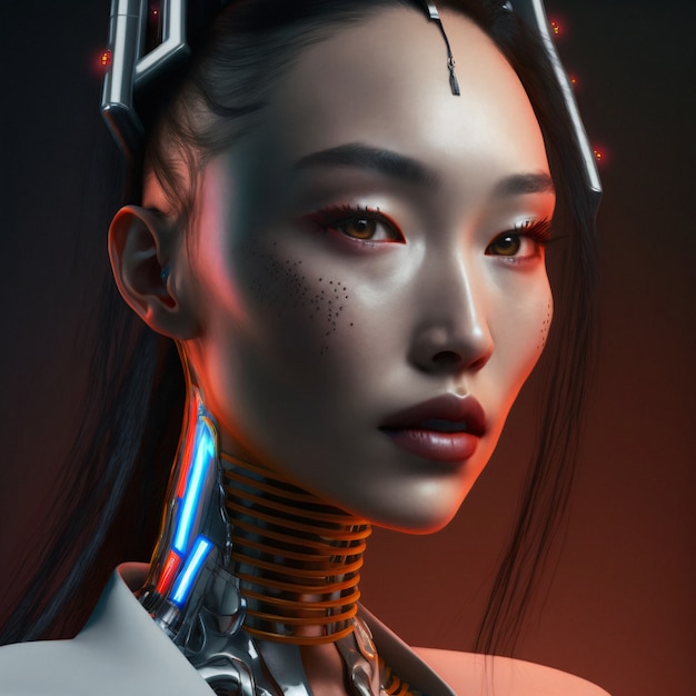 Cyberpunk aesthetic portrait concept