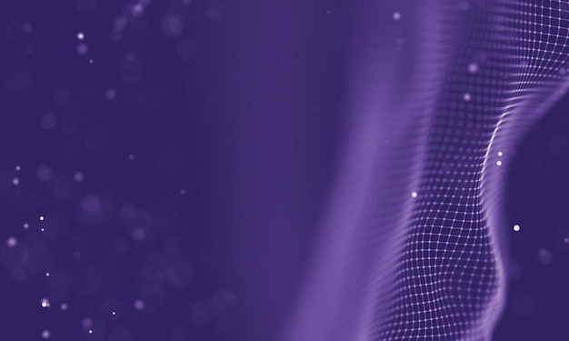 Data technology abstract futuristic illustration Low poly shape with connecting dots and lines on dark background 3D rendering Big data visualization