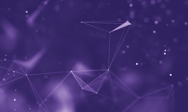 data technology abstract futuristic illustration low poly shape with connecting dots and lines on dark background 3d rendering big data visualization