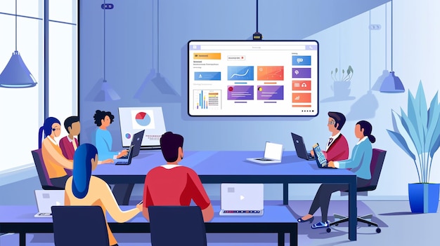 Designers Video Conferencing Designers conducting a video conference meeting