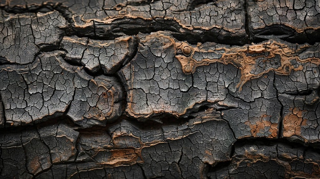Detailní záběr drsné a texturované kůry: Organická krása přírody v detailu