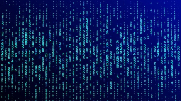 Digital background blue matrix Coding or hacking concept Abstract data concept 3d rendering