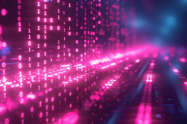 Digital Binary Technology Background created with Generative AI