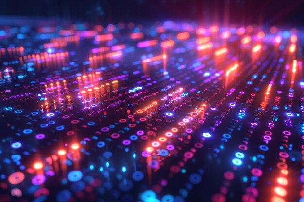 Digital Binary Technology Background created with Generative AI