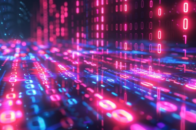 Digital Binary Technology Background created with Generative AI