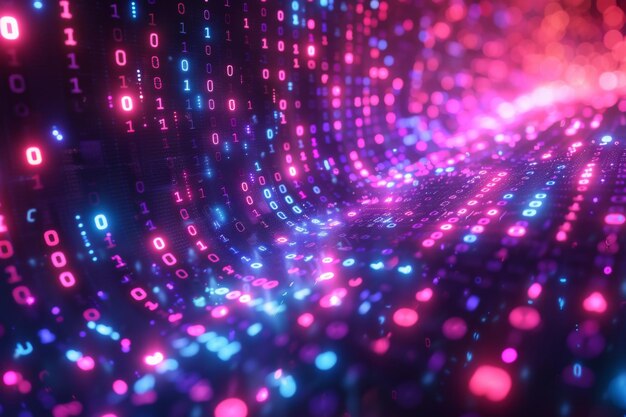 digital binary technology background created with generative ai