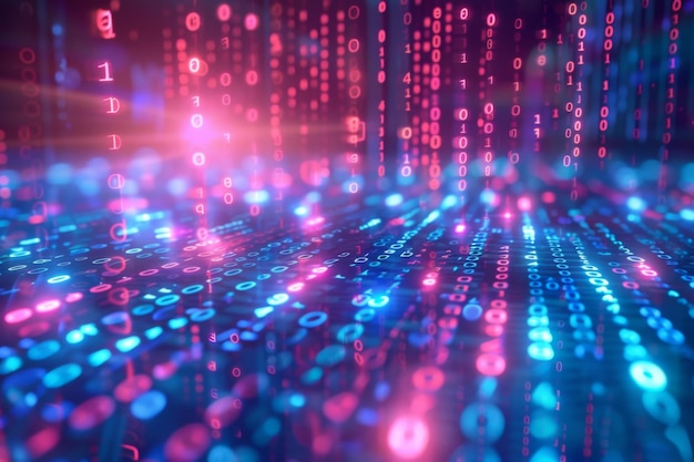 Digital Binary Technology Background created with Generative AI