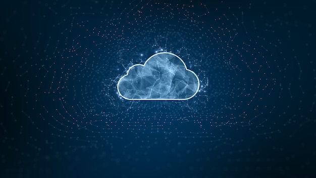 Digital Cloud Computing, Cyber Security, Digital Data Network Protection, Future Technology Digital Data Network Connection Background Concept.