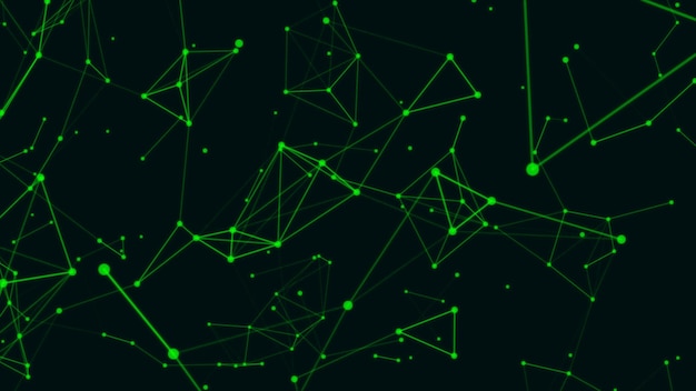 Digital data visualization Abstract digital technology Communication background Dots and glowing particles with plexus effectPlexus geometric effect Big data with compounds