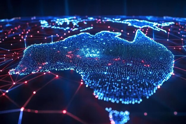 Digital map of australia network connectivity created with generative ai