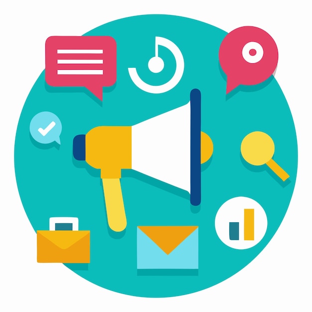 Digital Marketing Icon Vector Design for Online Campaigns Editable Artwork for Business Promotion