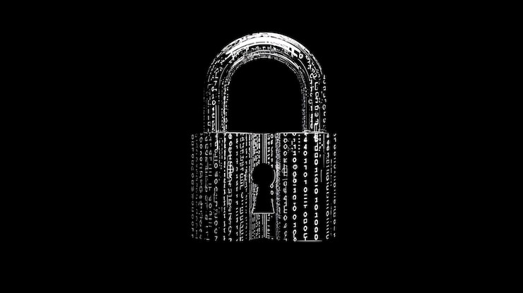 Fotografie digital padlock with binary code symbolizing cybersecurity encryption and data protection