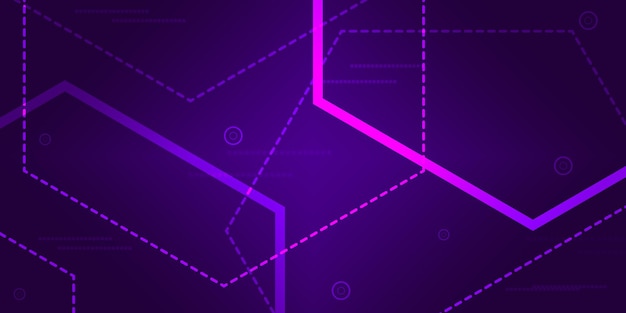 digital technology concept background geometric symbol style hexagon circle and square glowing