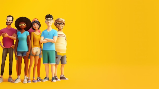 diverse group of cartoon characters
