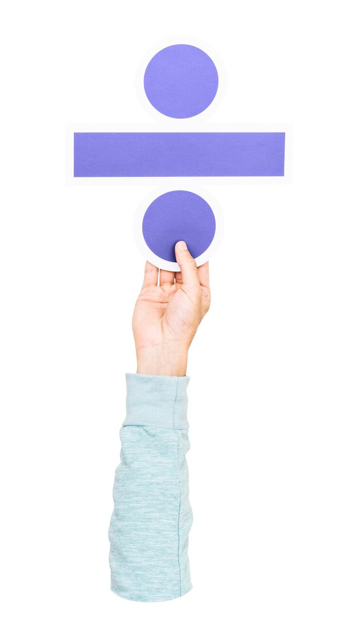 Fotografie division icon png hand holding sign transparent background