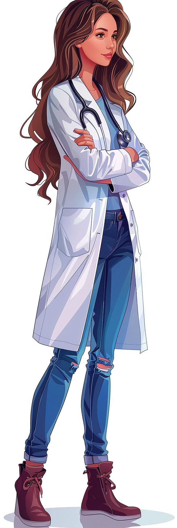Fotografie doctor woman sticker doing ok gesture 2d animation