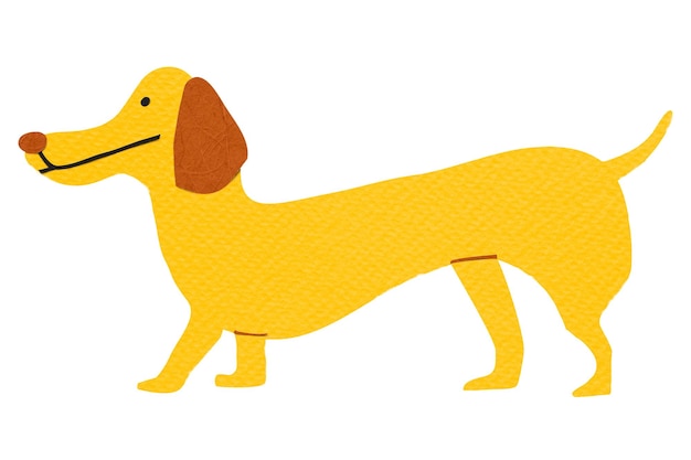 Dog png yellow dachshund paper craft clipart transparent background