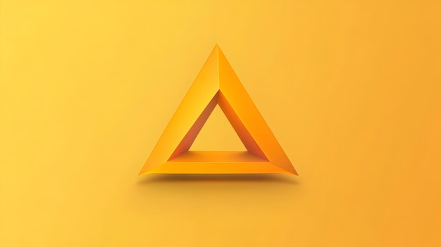 Dynamic Orange Triangle Logo with 3D Perspective Moving Towards Viewer