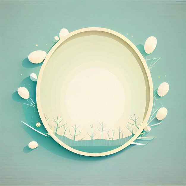 Easter paper circle border Colored round border for design and text Generative AI